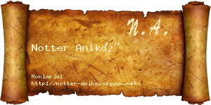 Notter Anikó névjegykártya